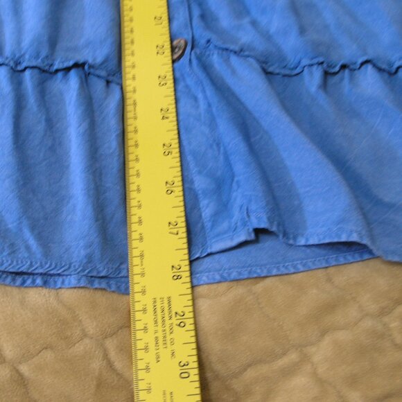 Mile Gabrielle Blue tiered Rayon skirt Size Large - Picture 11 of 12